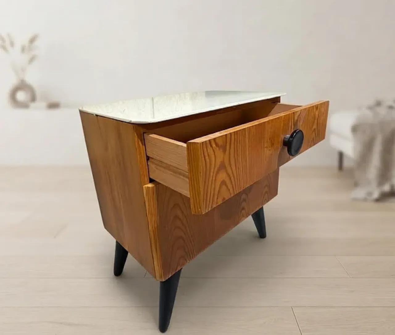 Bedside table by Jindřich Halabala for ÚP Závody, 1950s 5