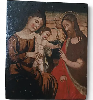 Holy Family, oil on panel, 17th century