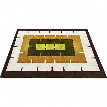 Geometric Space Age rug in wool, 1970s