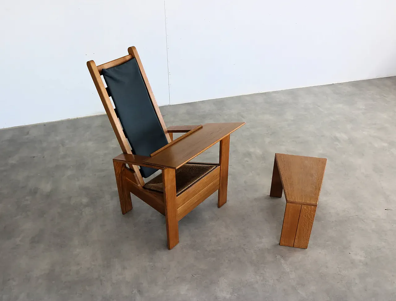 Armchair with side table by Wim Mulder, 1980s 1