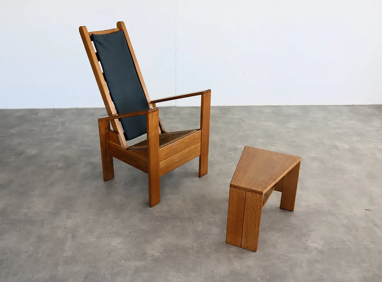 Armchair with side table by Wim Mulder, 1980s 5