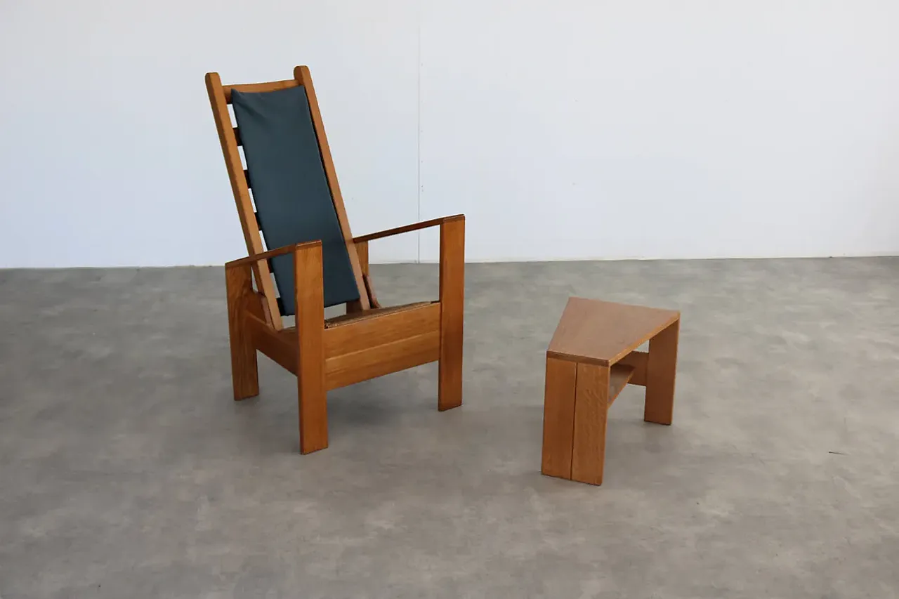 Armchair with side table by Wim Mulder, 1980s 10