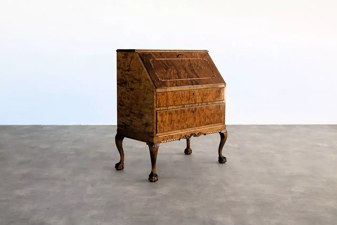 Wooden Art Deco secretary, 1950s 1