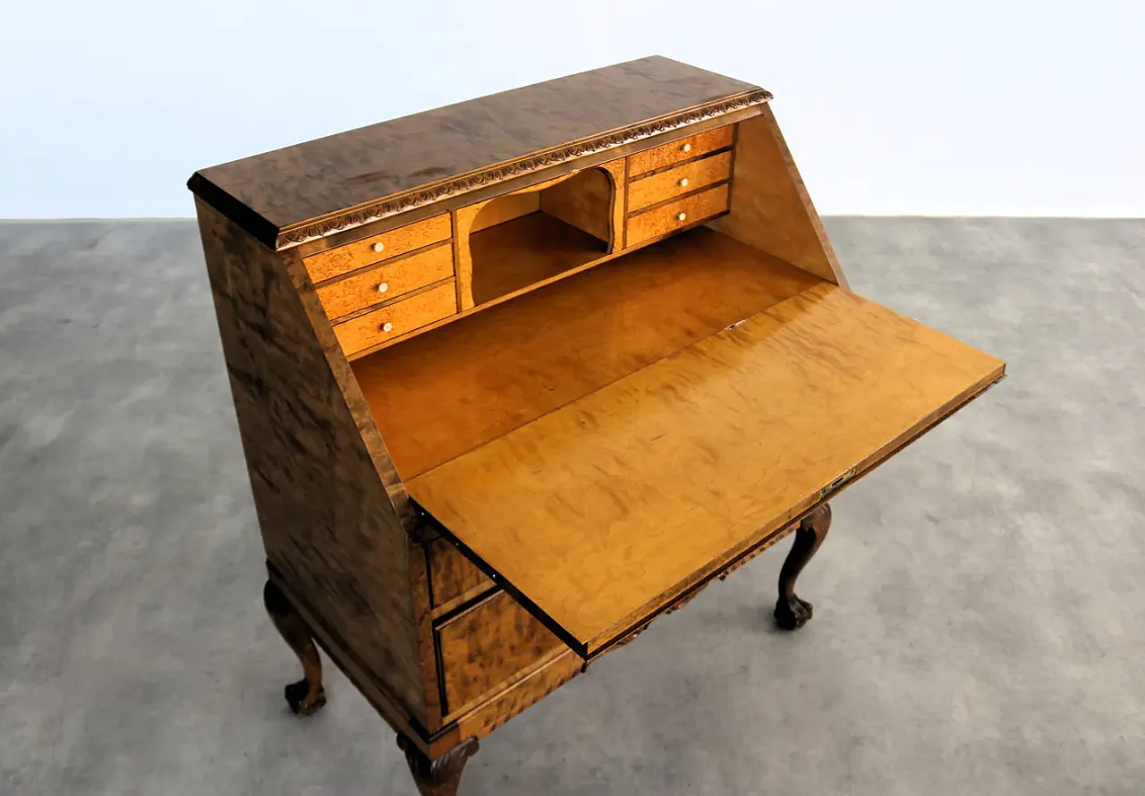 Wooden Art Deco secretary, 1950s 4