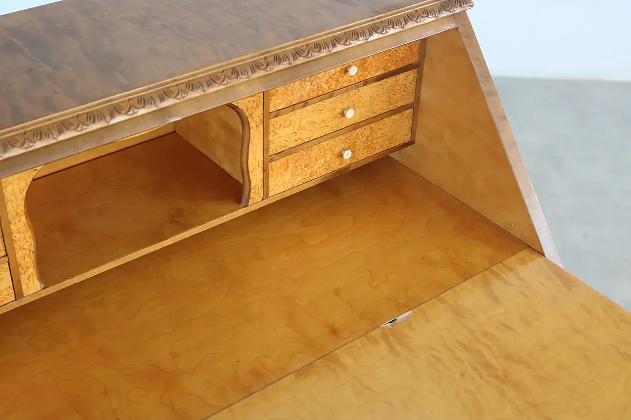 Wooden Art Deco secretary, 1950s 5