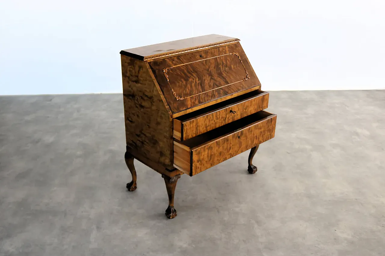 Wooden Art Deco secretary, 1950s 6