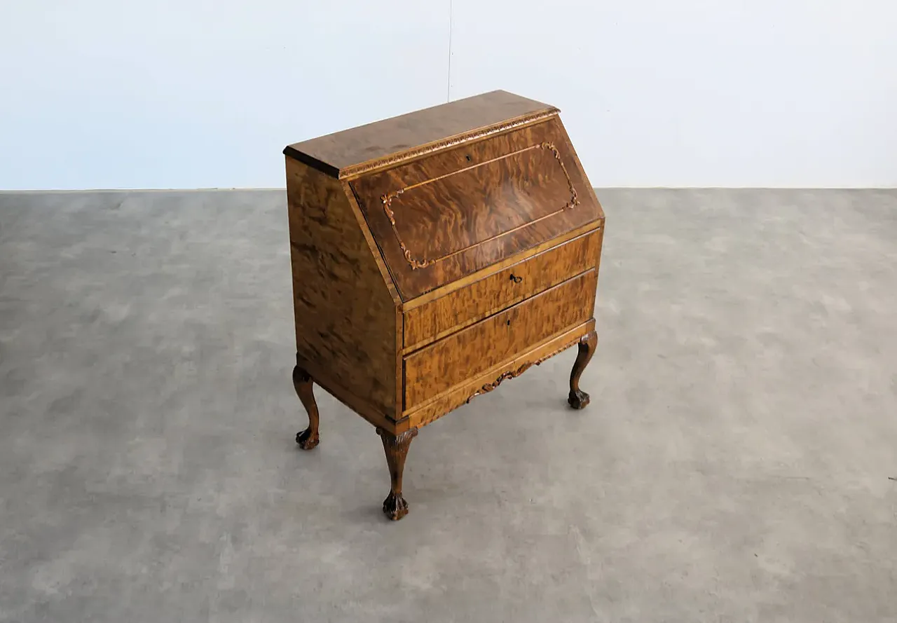 Wooden Art Deco secretary, 1950s 7