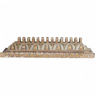 Fragment of a carved wooden serrated frame, 19th century