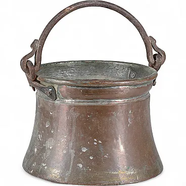 Hammered copper container bucket, 20th century