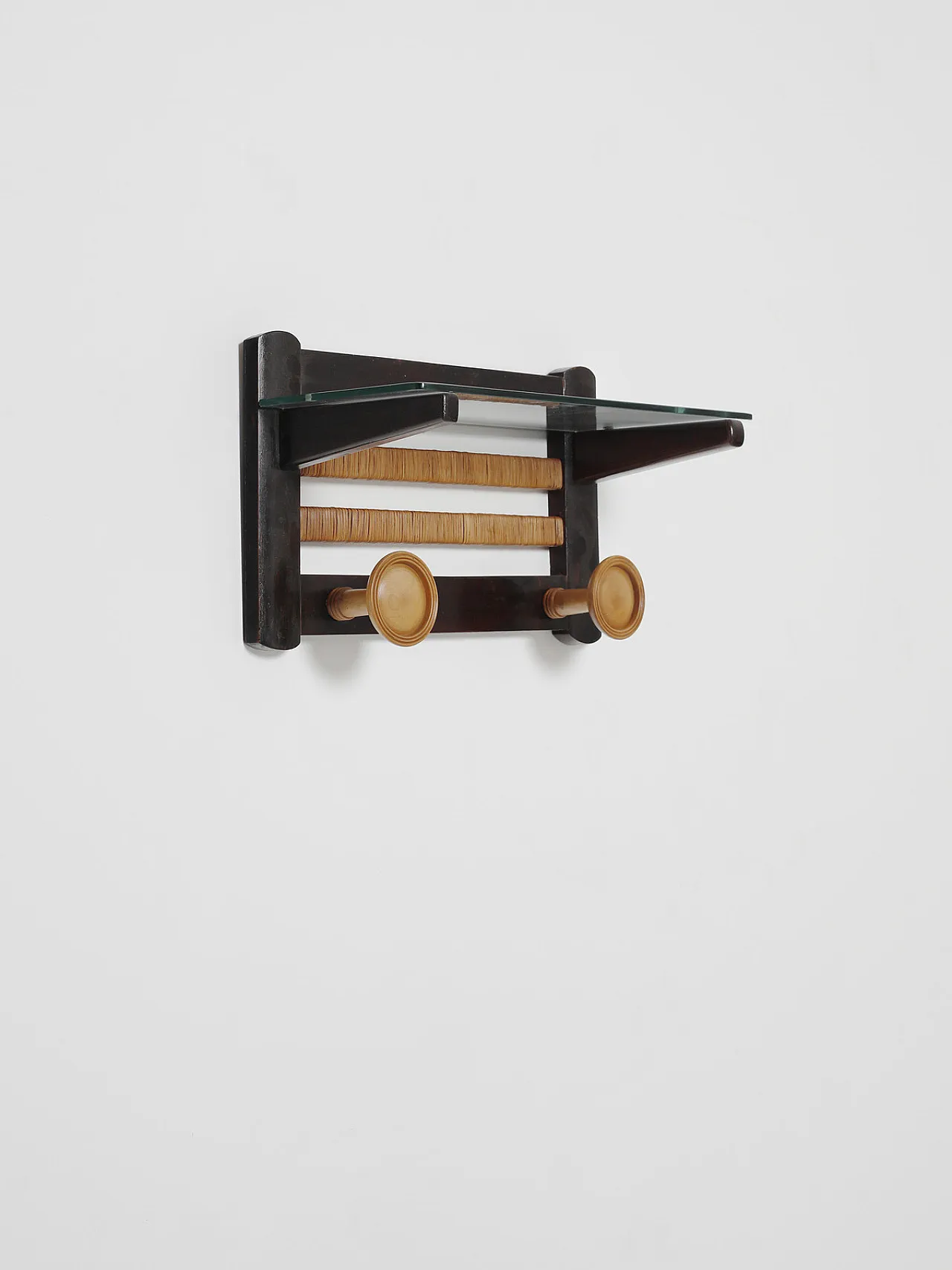 Appendiabiti da parete in legno in stile Art Déco, anni '40 3