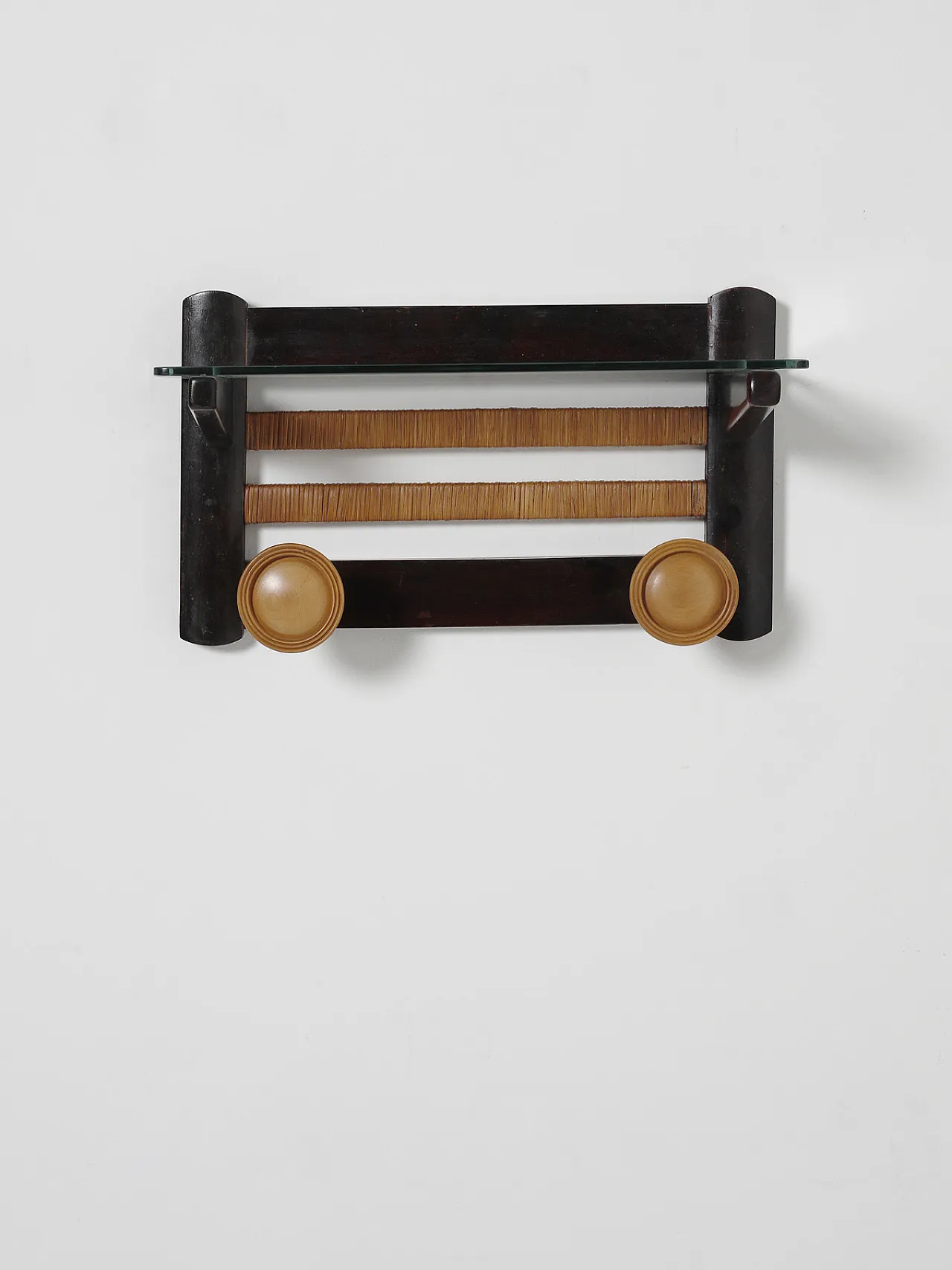 Appendiabiti da parete in legno in stile Art Déco, anni '40 4