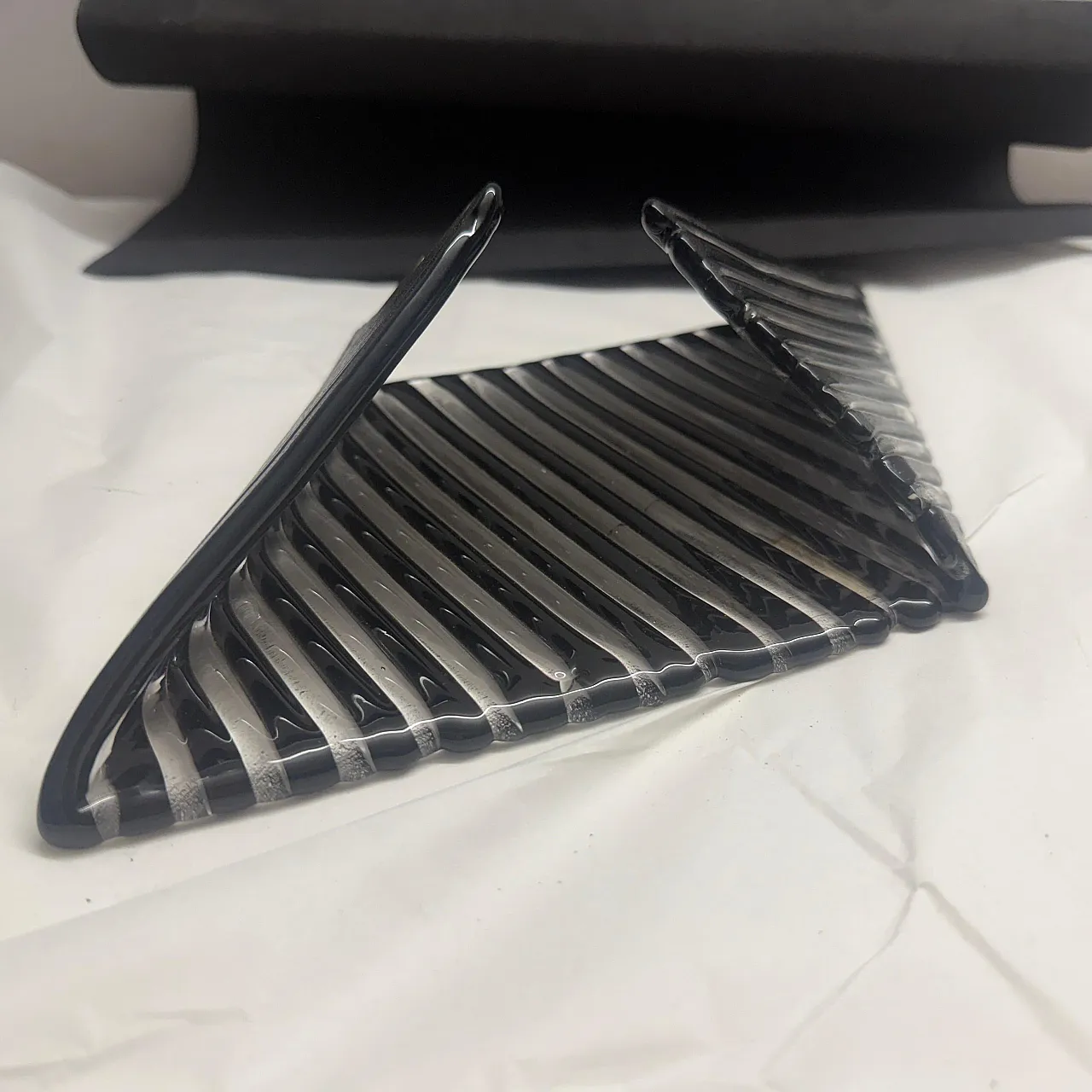 Modernist black Murano glass vide poche by Venini, 1980s 8