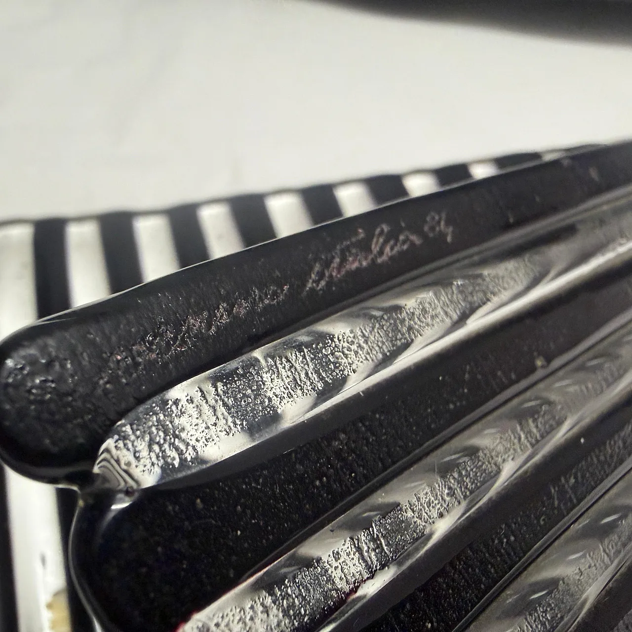 Modernist black Murano glass vide poche by Venini, 1980s 9
