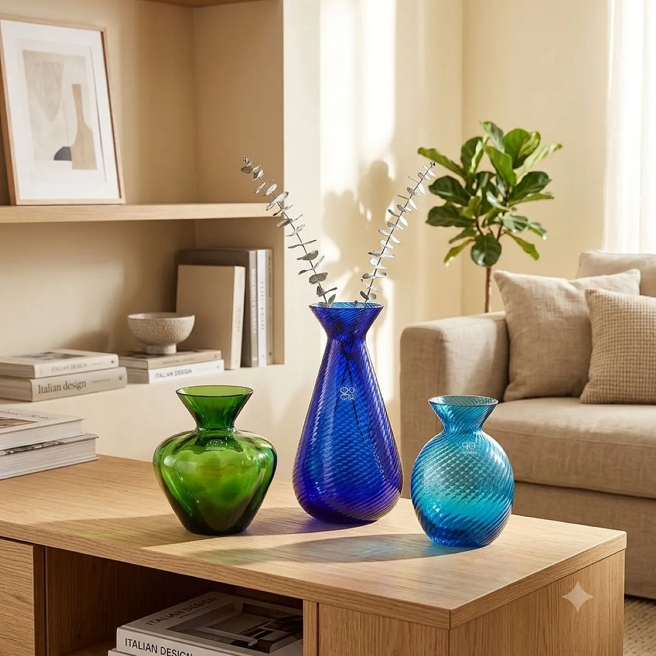 Set of 3 Murano glass vases by Venini, 2012 2