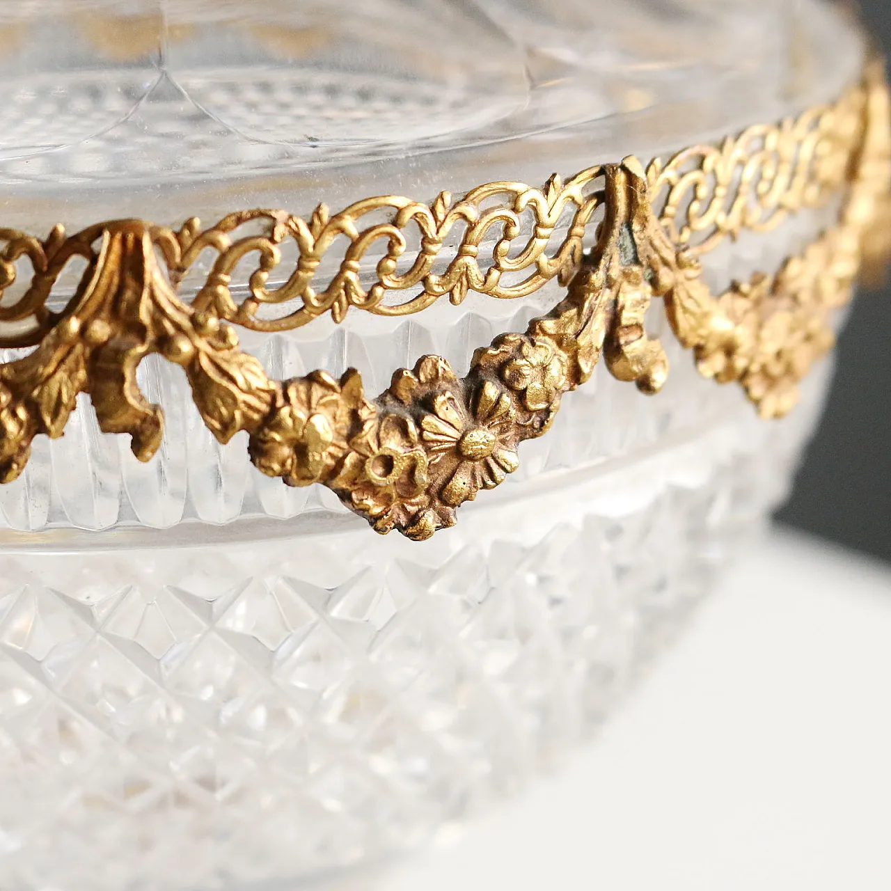 Vaso in cristallo molato e bronzo, '900 5