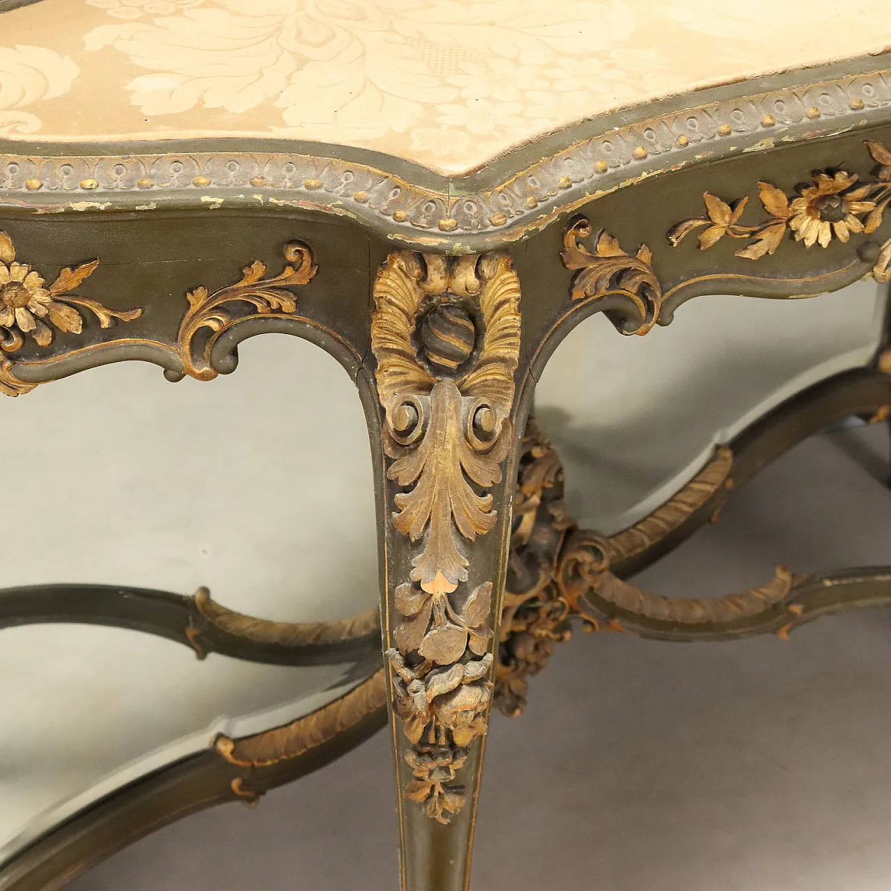 Console with Baroque style mirror, 19th century 5