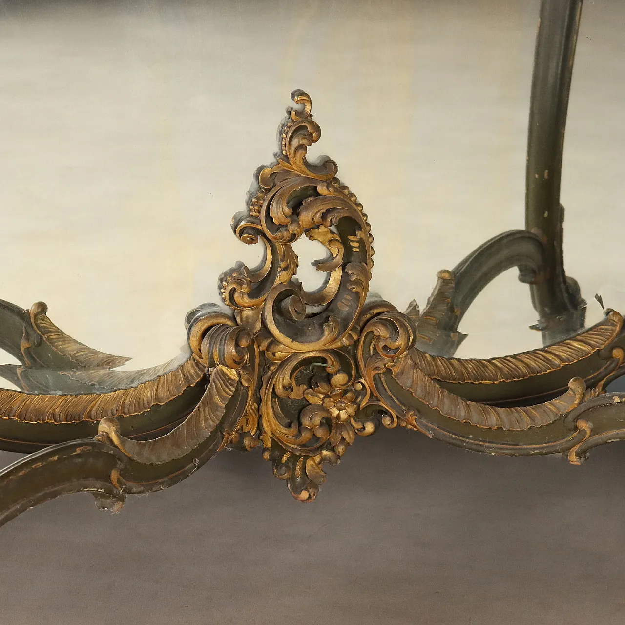 Console with Baroque style mirror, 19th century 8