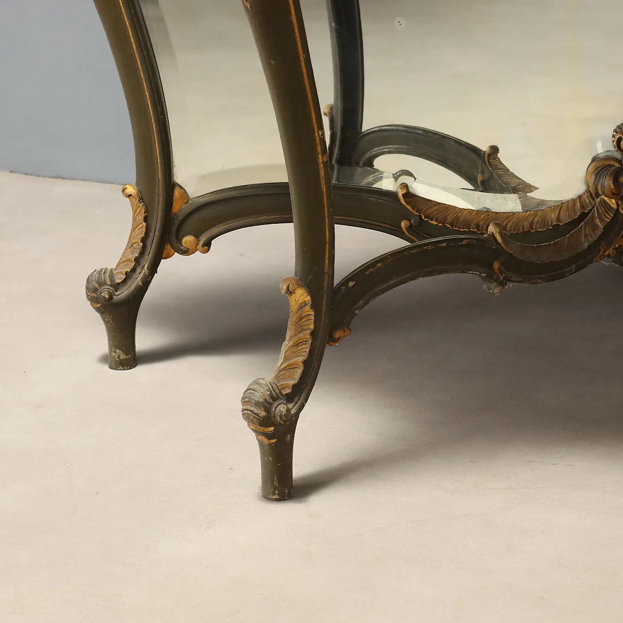 Console with Baroque style mirror, 19th century 9