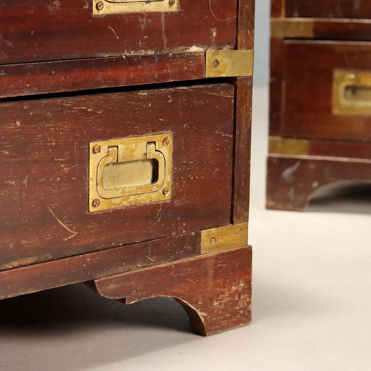 Pair of Navy style mahogany bedside tables, 20th century 5