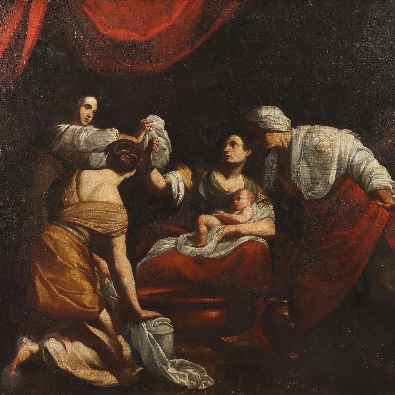 La Nascita di Maria Vergine, olio su tela, '500 3