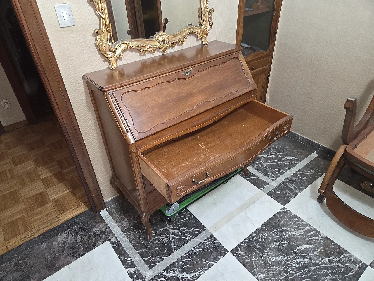 Comò tinta unita in legno, metà '900 4