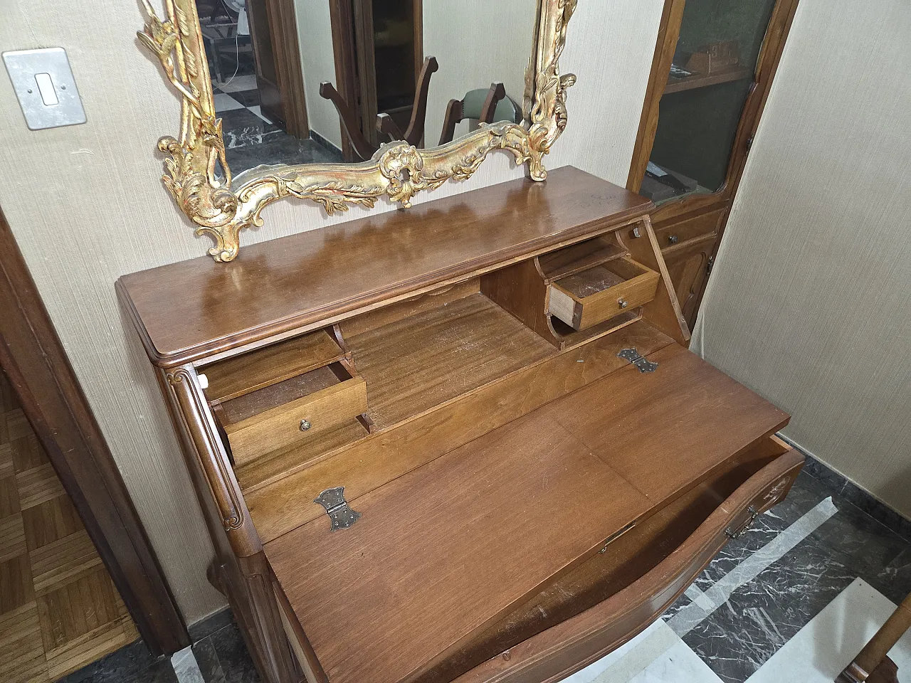 Comò tinta unita in legno, metà '900 5