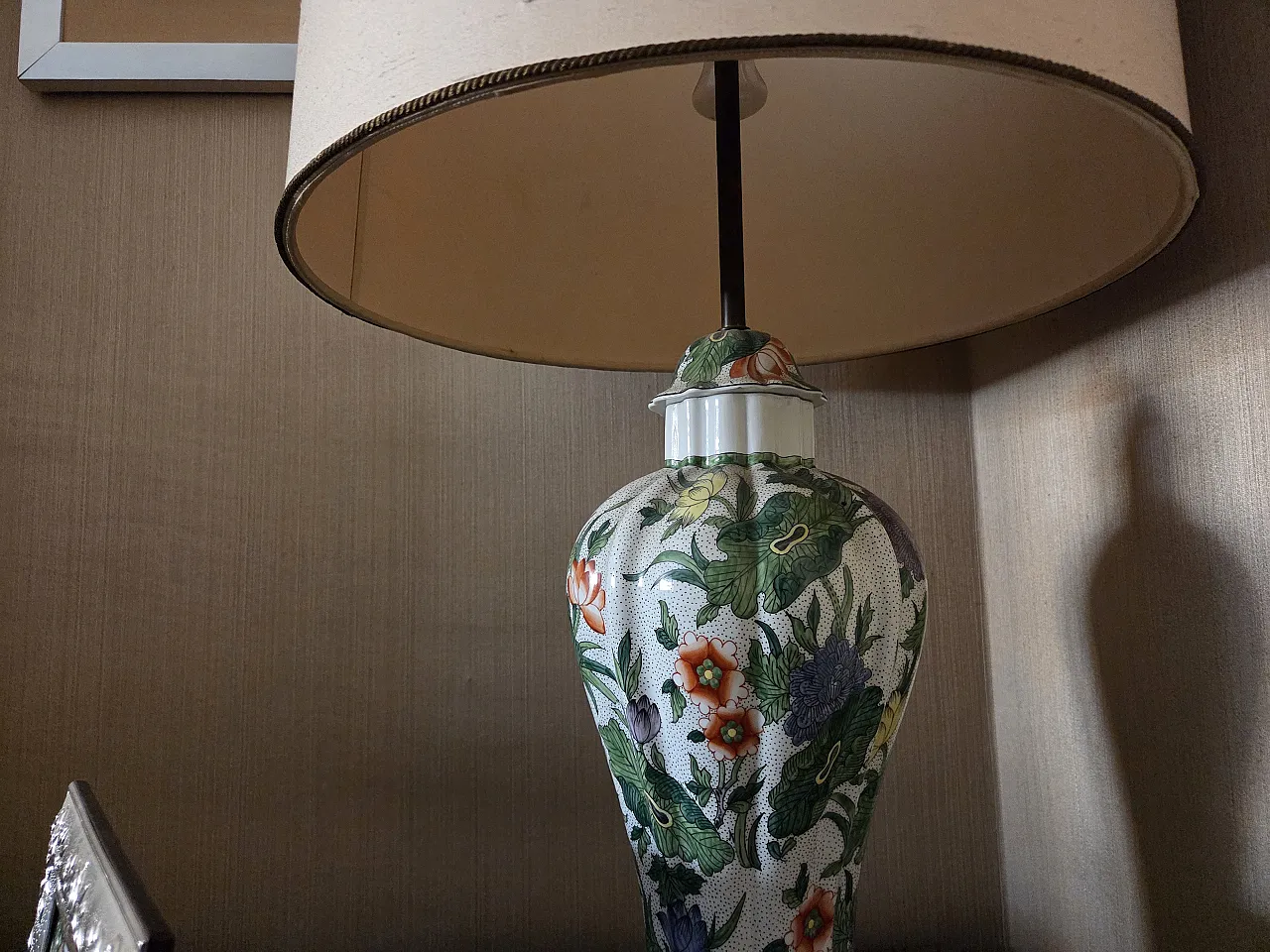 Desk lamp in ceramic and fabric, late 20th century 5