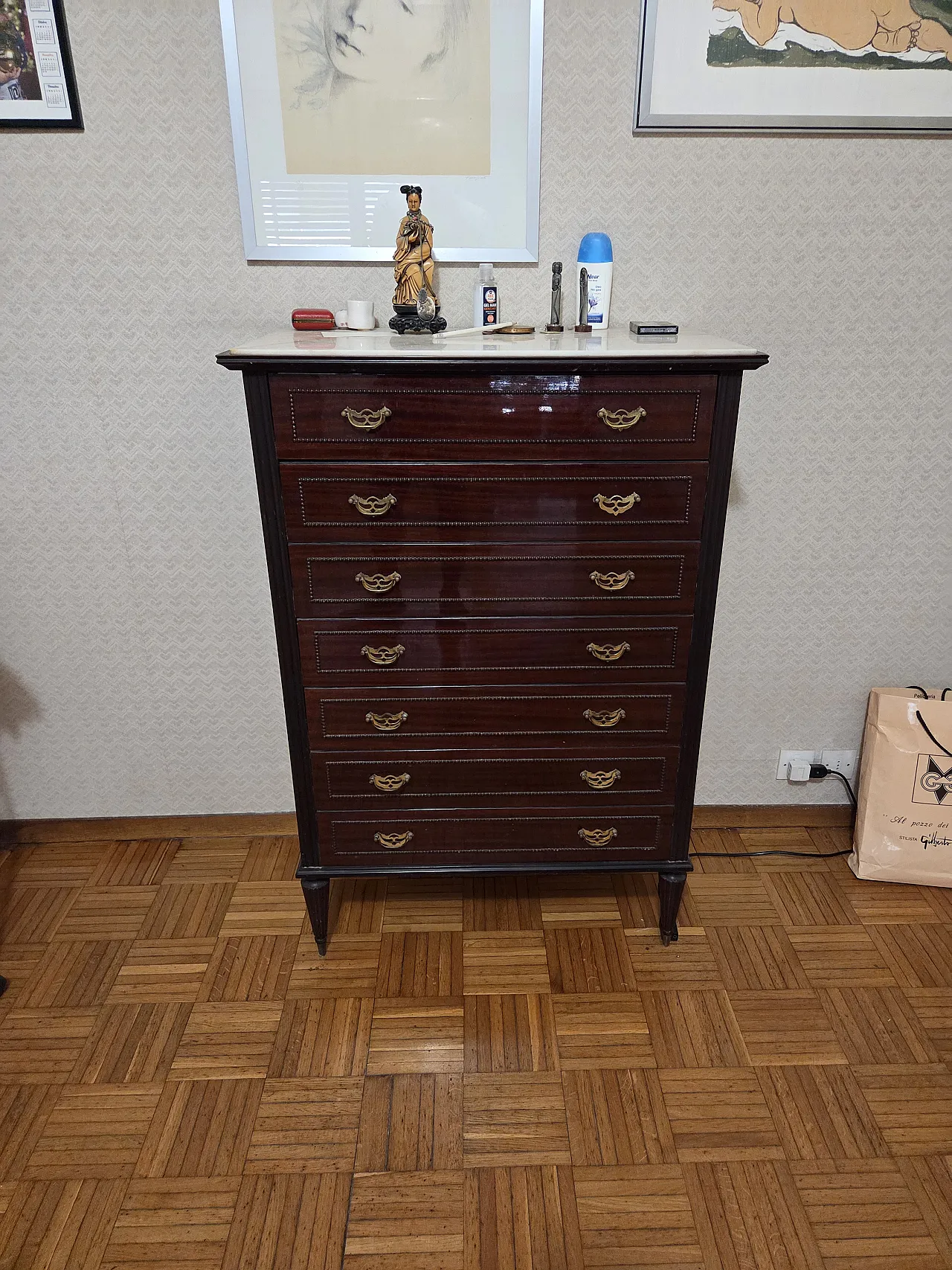 Triptych Louis XVI style bedroom, mid-20th century 3