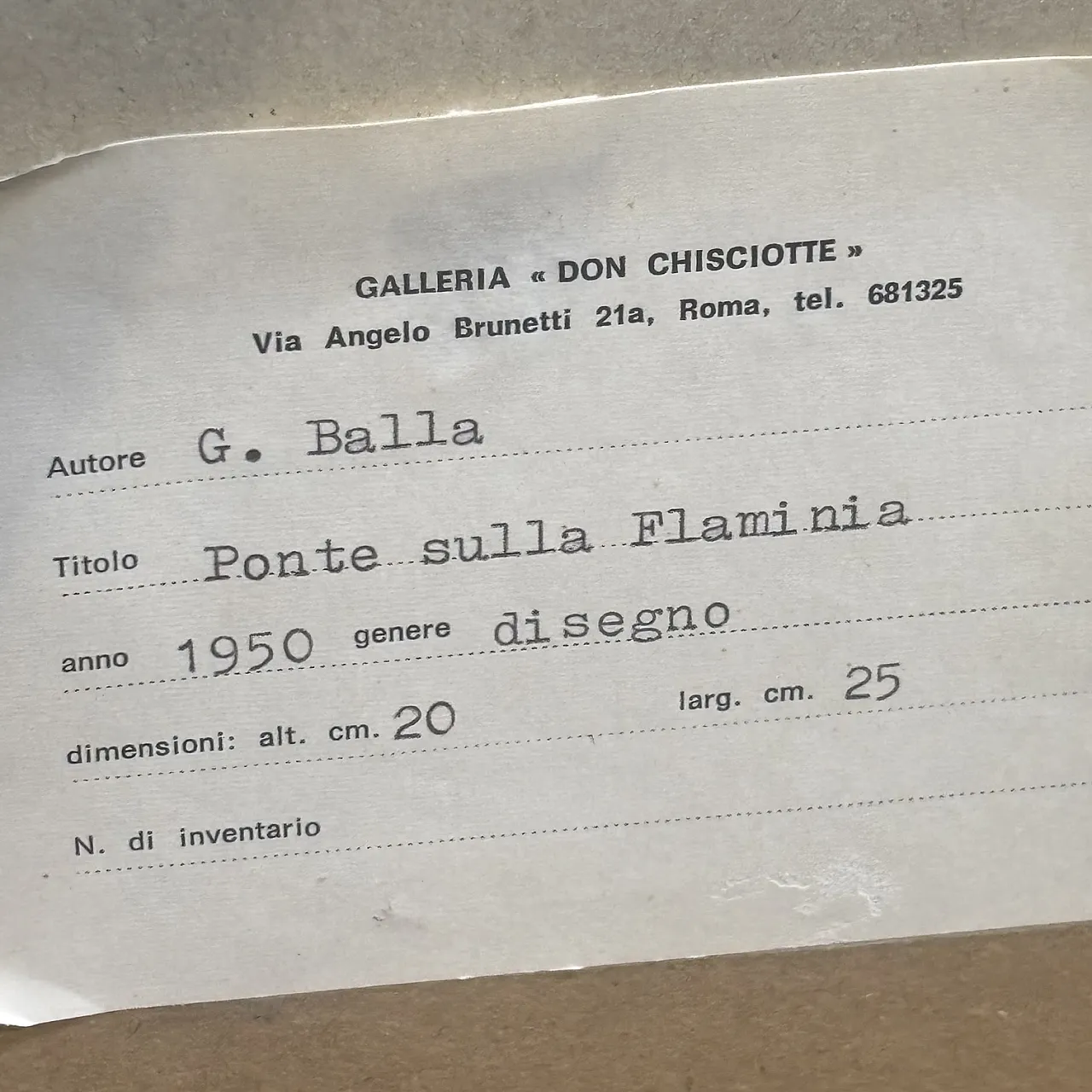 Opera di Giacomo Balla, Disegno realizzato a China, anni '50 11