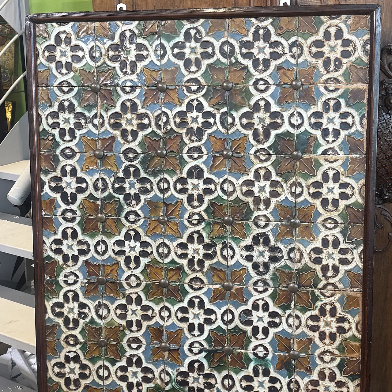 Piano-pannello mattonelle maiolica Azulejos Spagna, '700 1