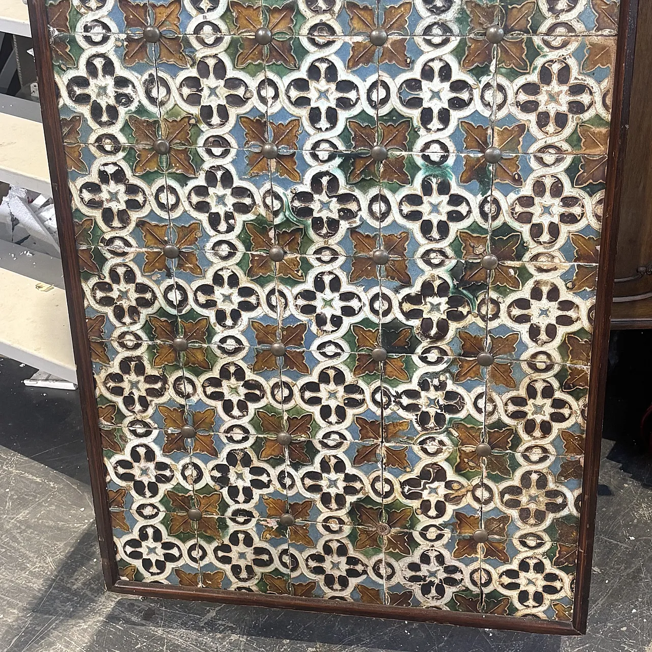 Piano-pannello mattonelle maiolica Azulejos Spagna, '700 3