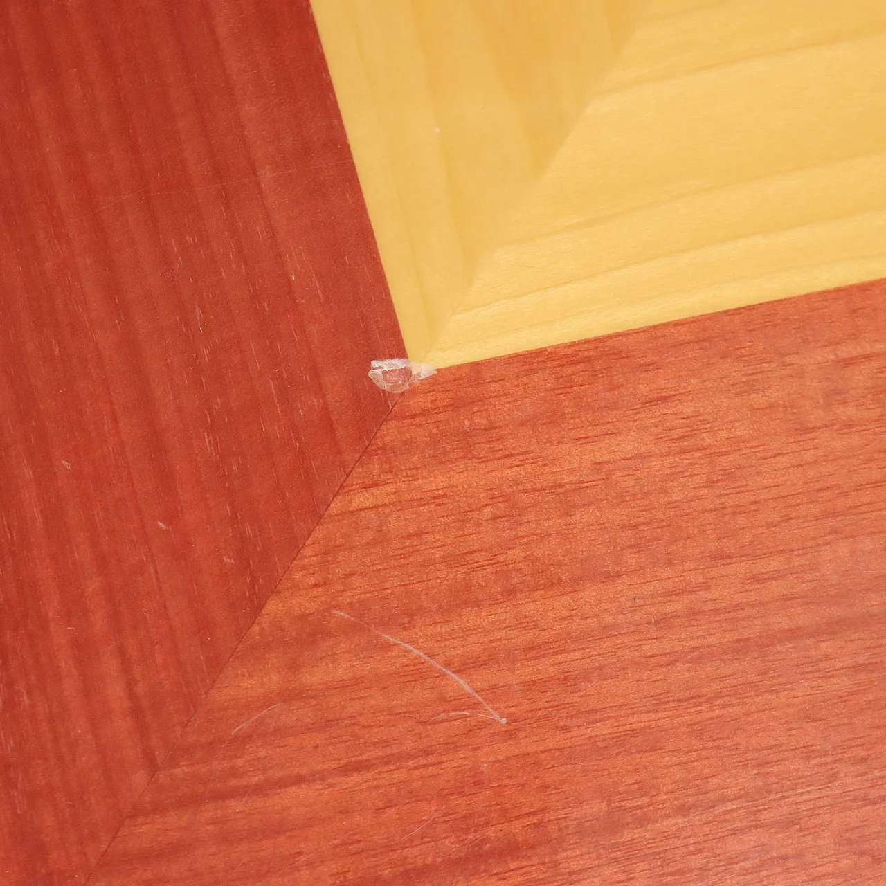 Tavolino in legno impiallacciato, anni '80 5