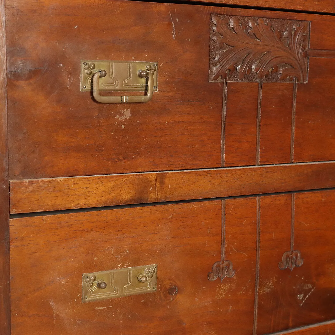 Cassettone Liberty in mogano con piano in marmo, '900 6