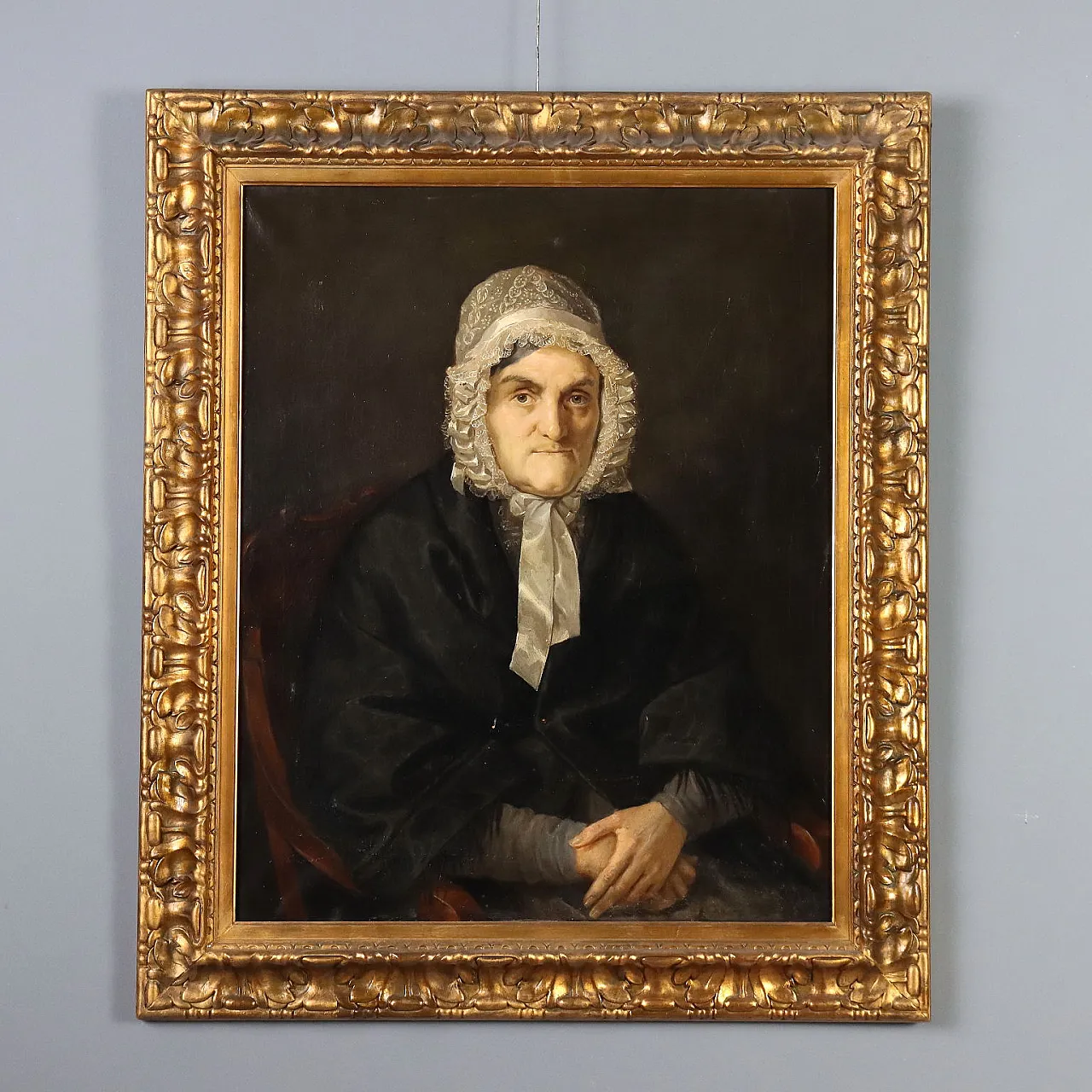 Painted Female Portrait, oil on canvas, 19th century 1