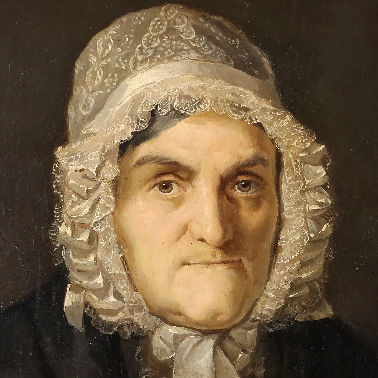 Painted Female Portrait, oil on canvas, 19th century 4