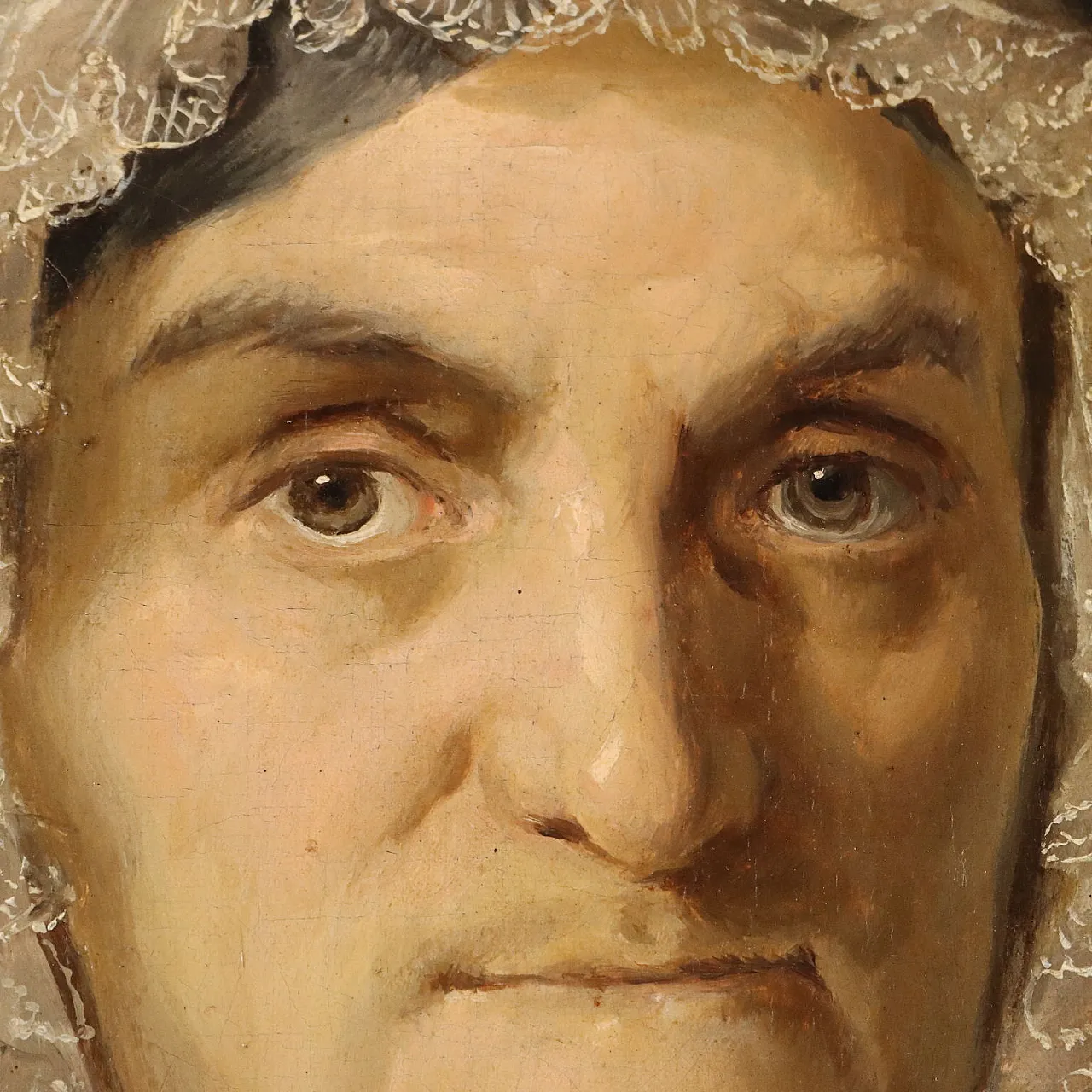 Painted Female Portrait, oil on canvas, 19th century 5