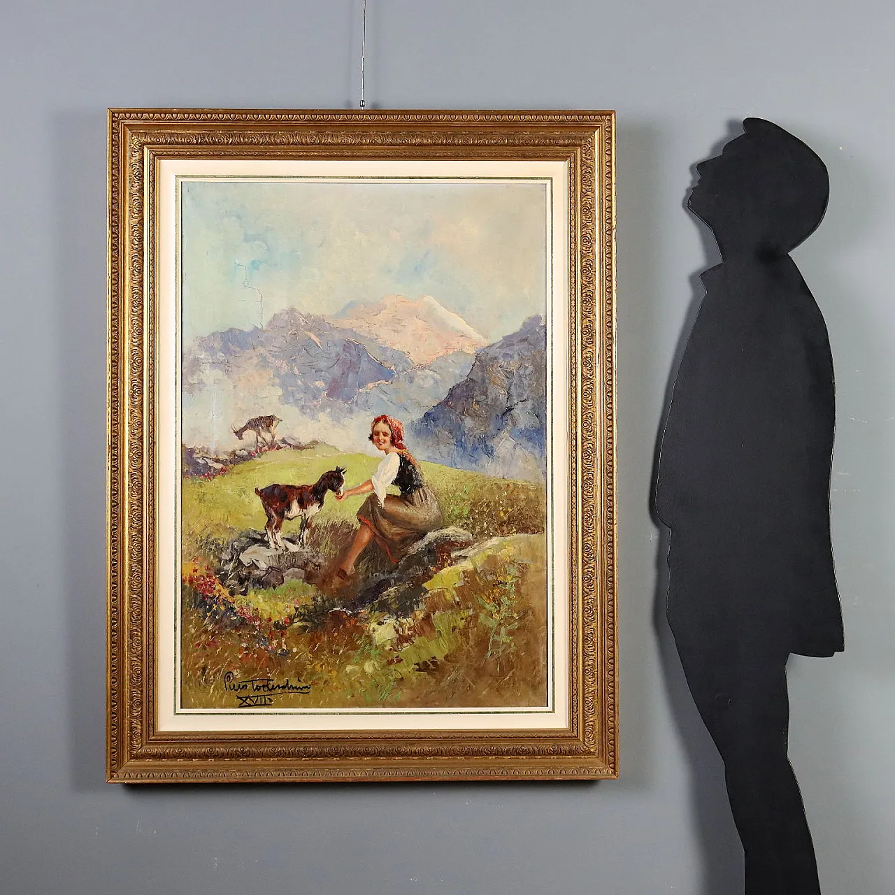 Painting by Piero Todeschini, oil on canvas, early 20th century 2