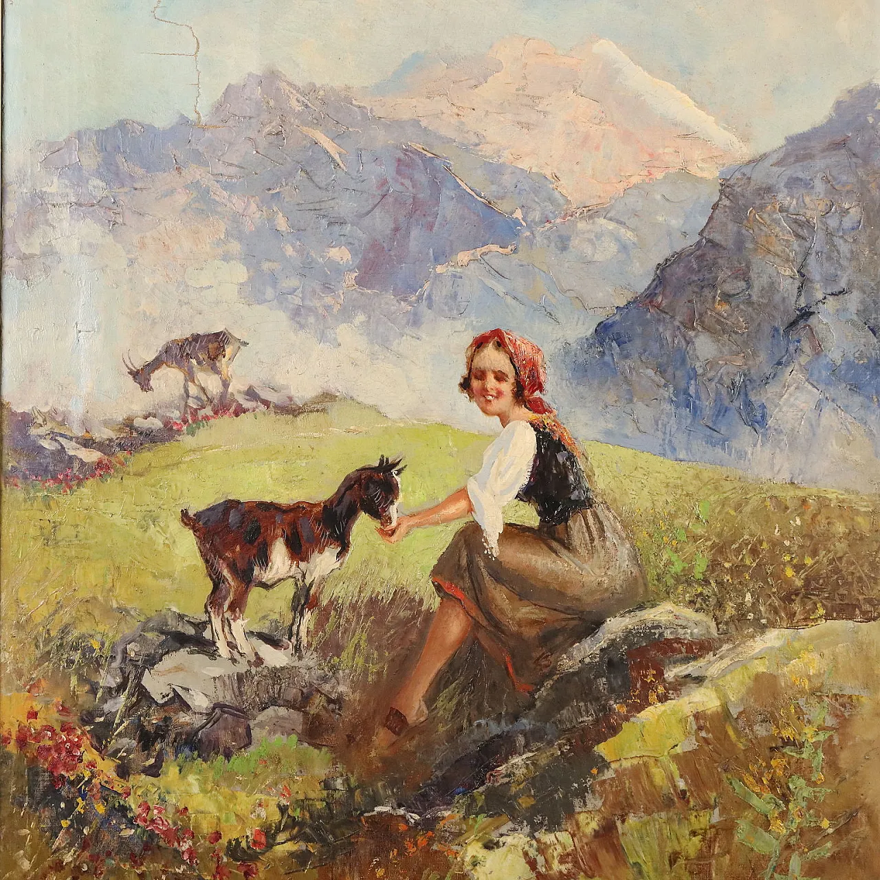 Painting by Piero Todeschini, oil on canvas, early 20th century 3