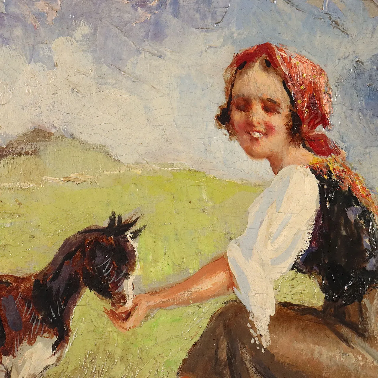 Painting by Piero Todeschini, oil on canvas, early 20th century 4
