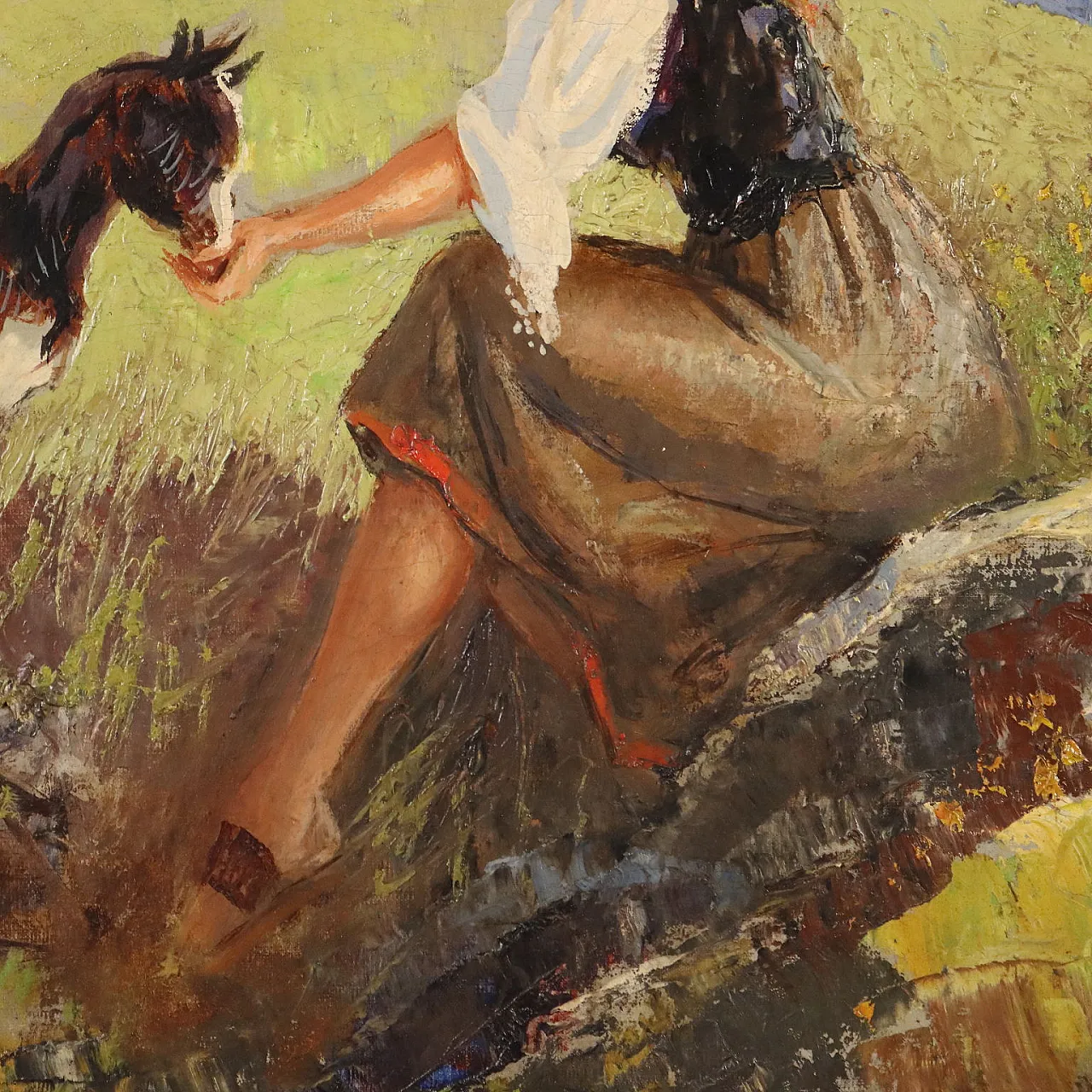 Painting by Piero Todeschini, oil on canvas, early 20th century 6