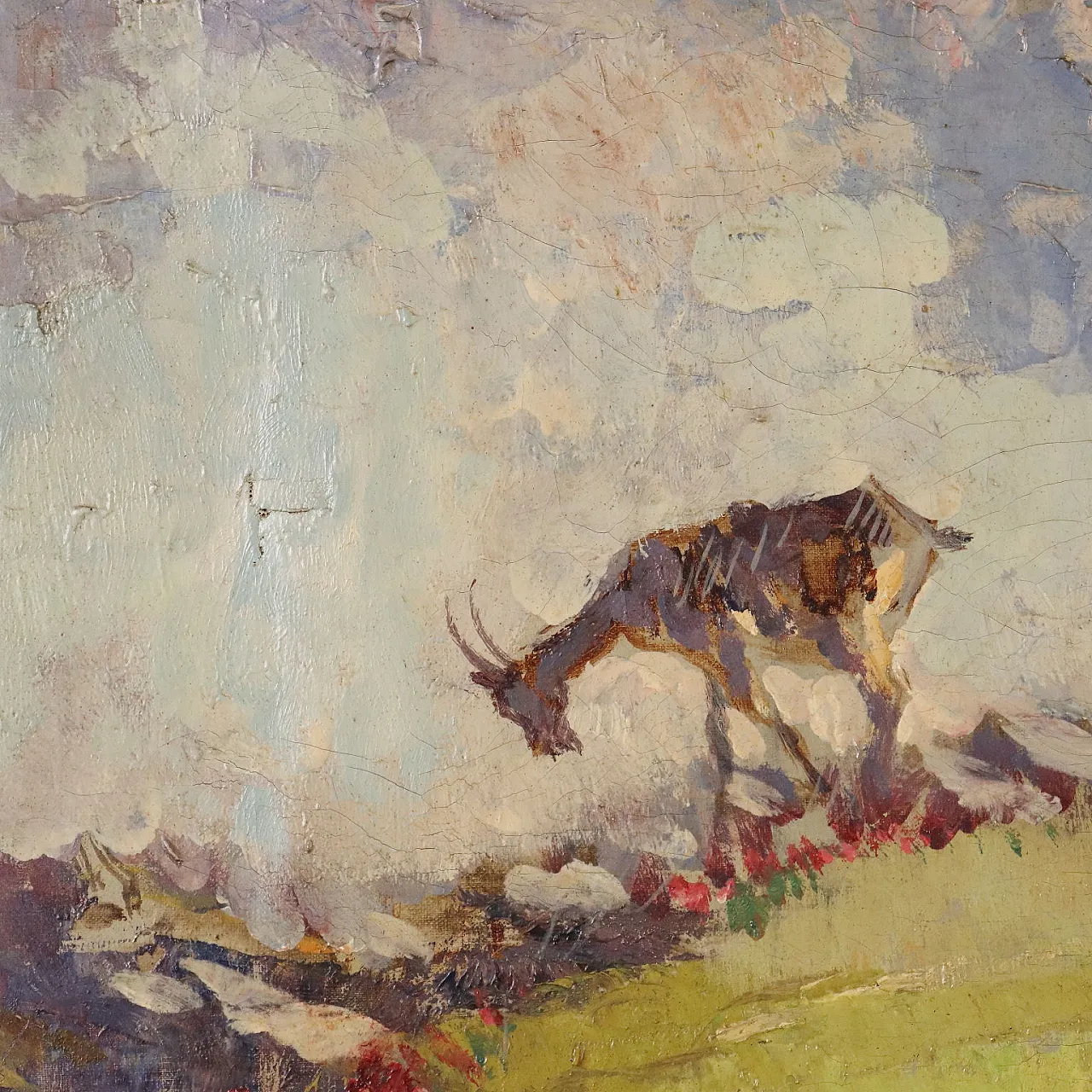 Painting by Piero Todeschini, oil on canvas, early 20th century 7