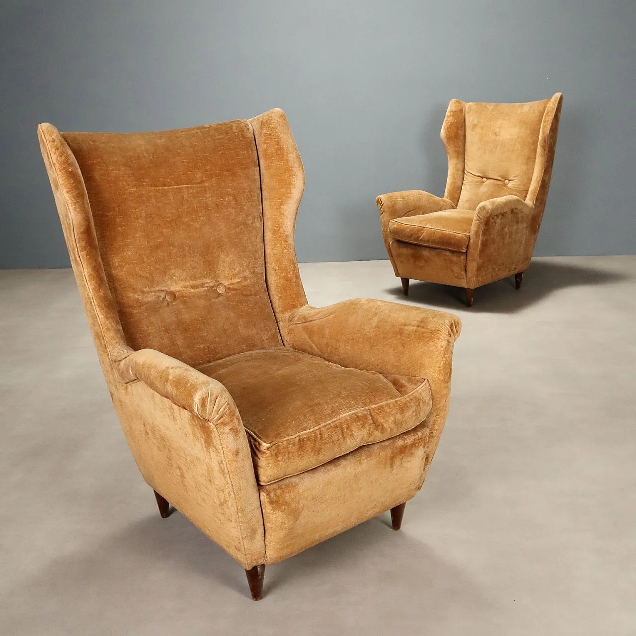 Pair of Bergère armchairs, 1950s 1