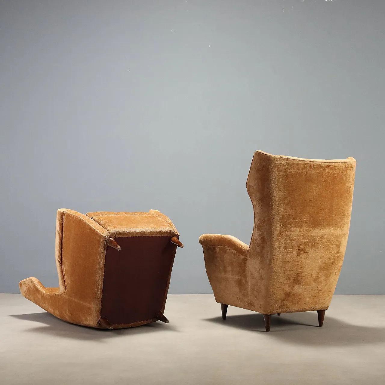 Pair of Bergère armchairs, 1950s 10
