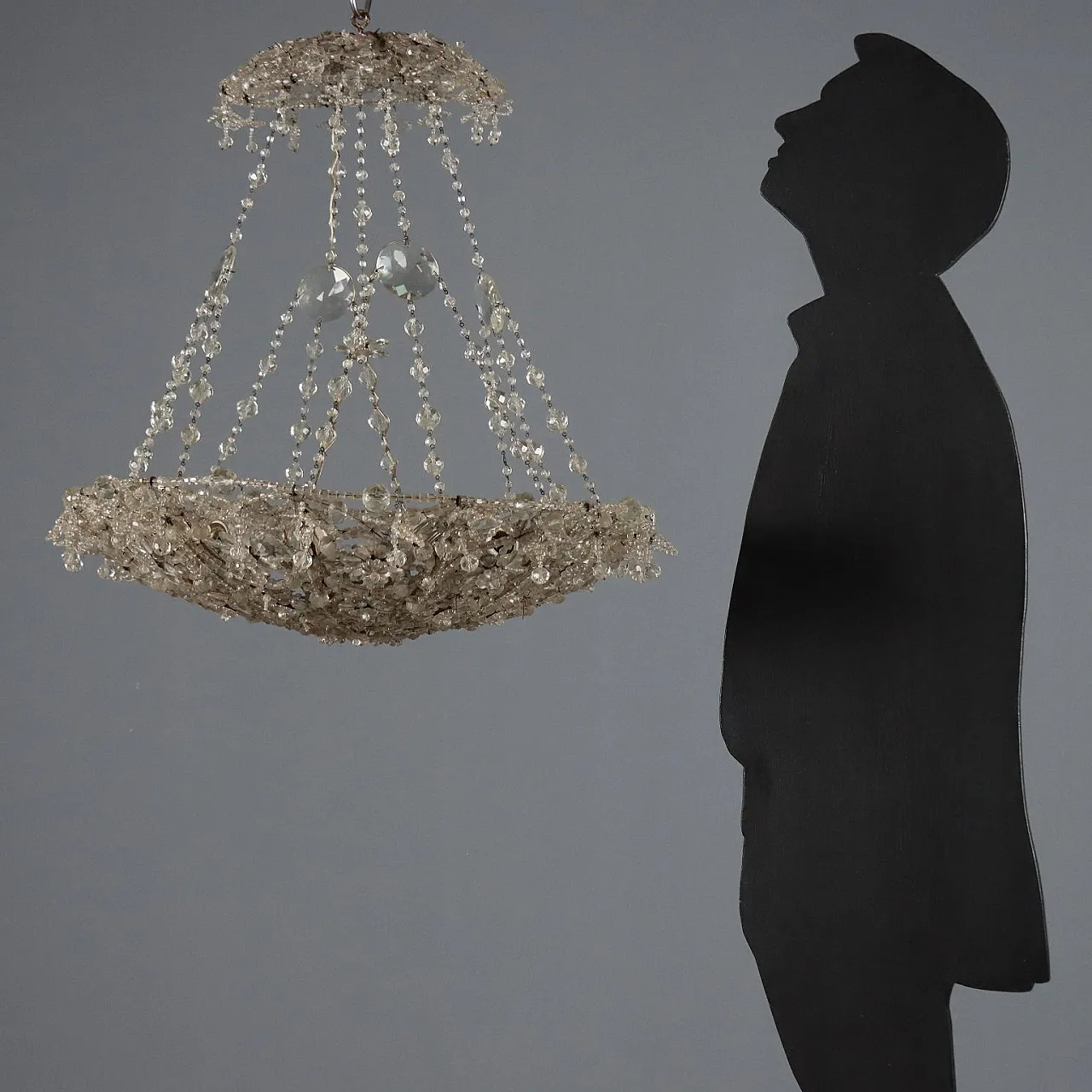 Glass chandelier with beads and drops, late 19th century 2