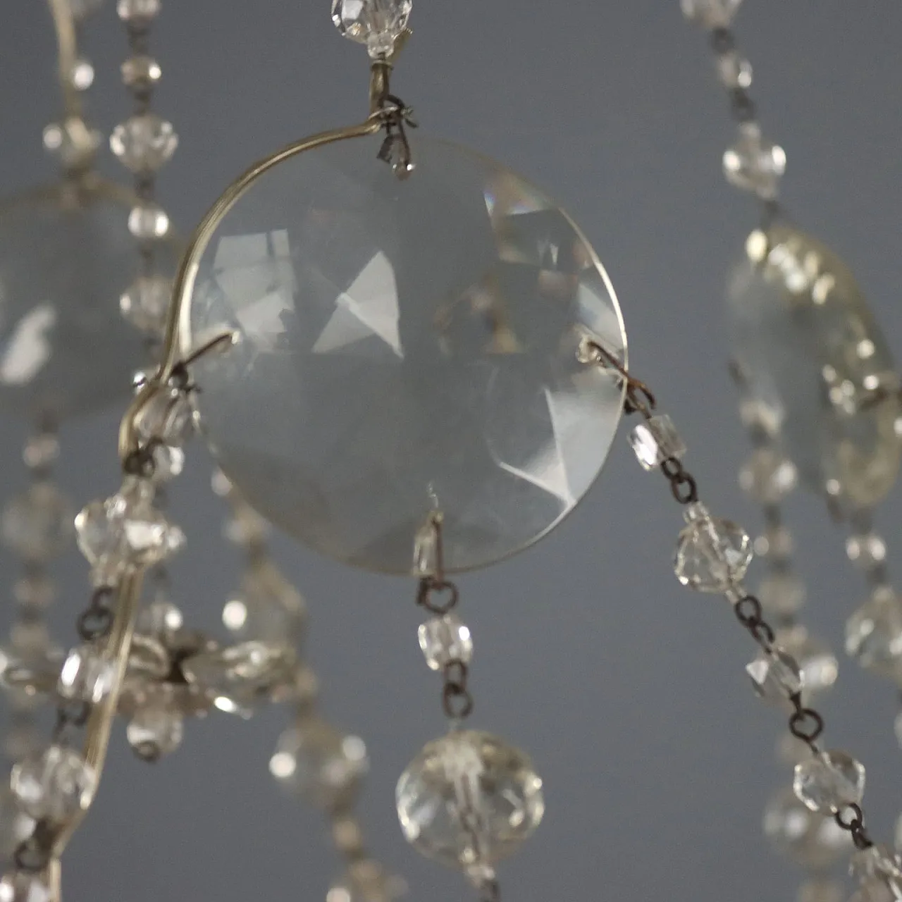 Glass chandelier with beads and drops, late 19th century 7
