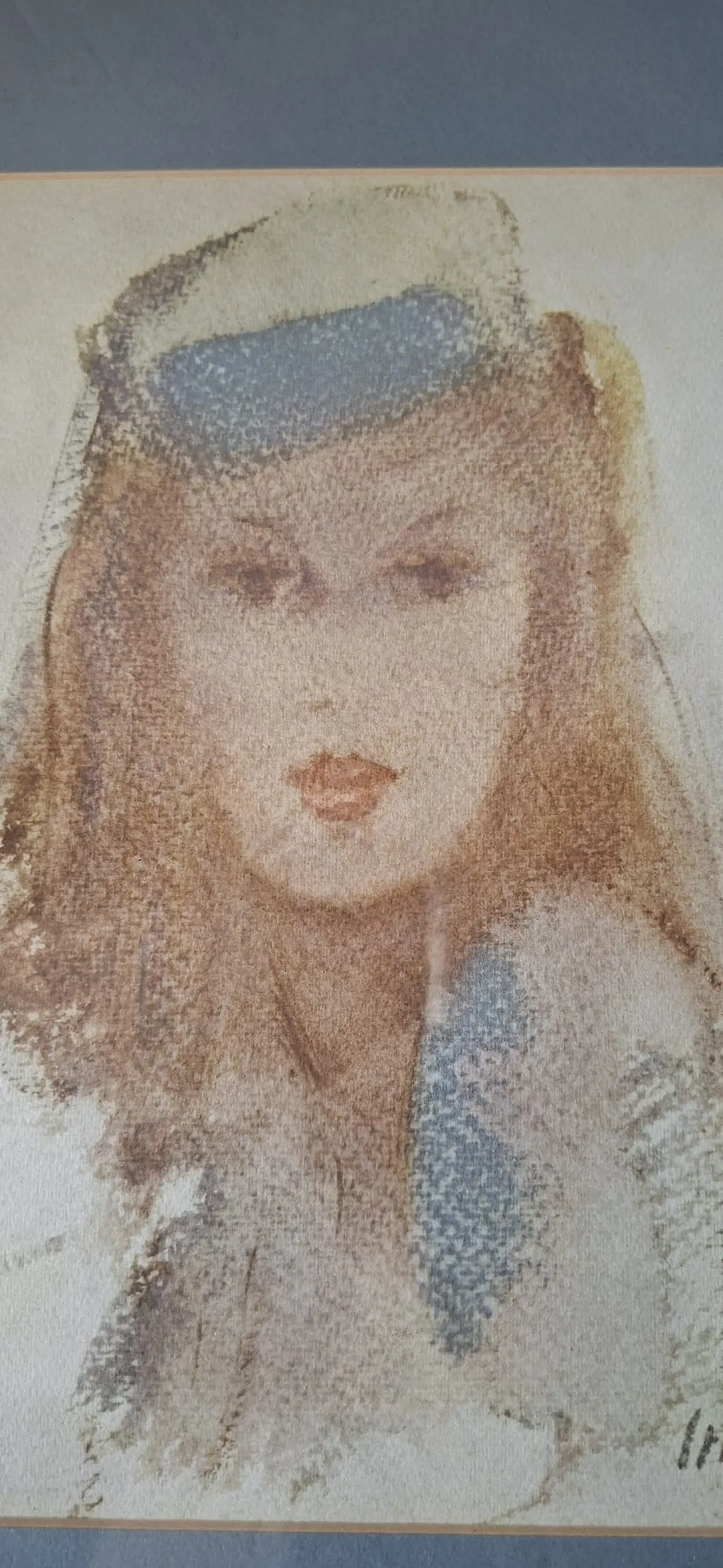 Leonardo Stroppa, ritratto di ragazza, pastello su carta, anni '40 10