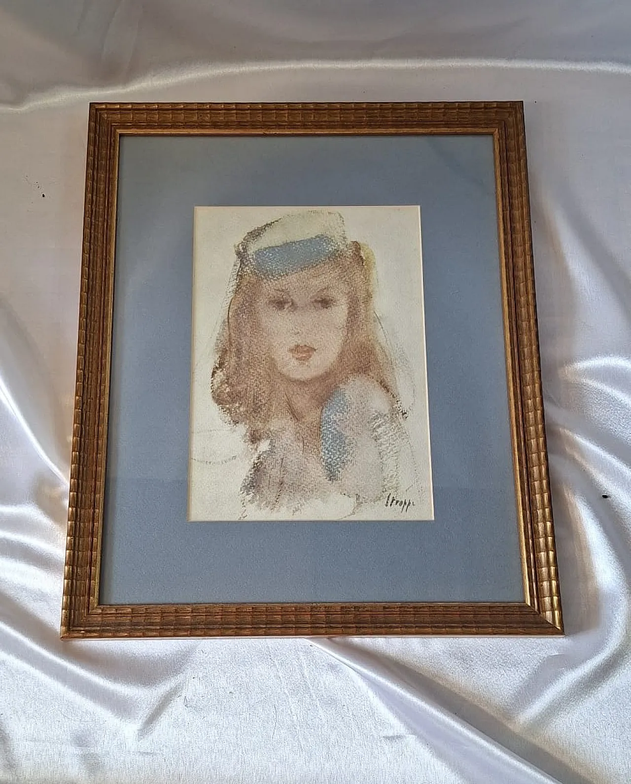 Leonardo Stroppa, ritratto di ragazza, pastello su carta, anni '40 20