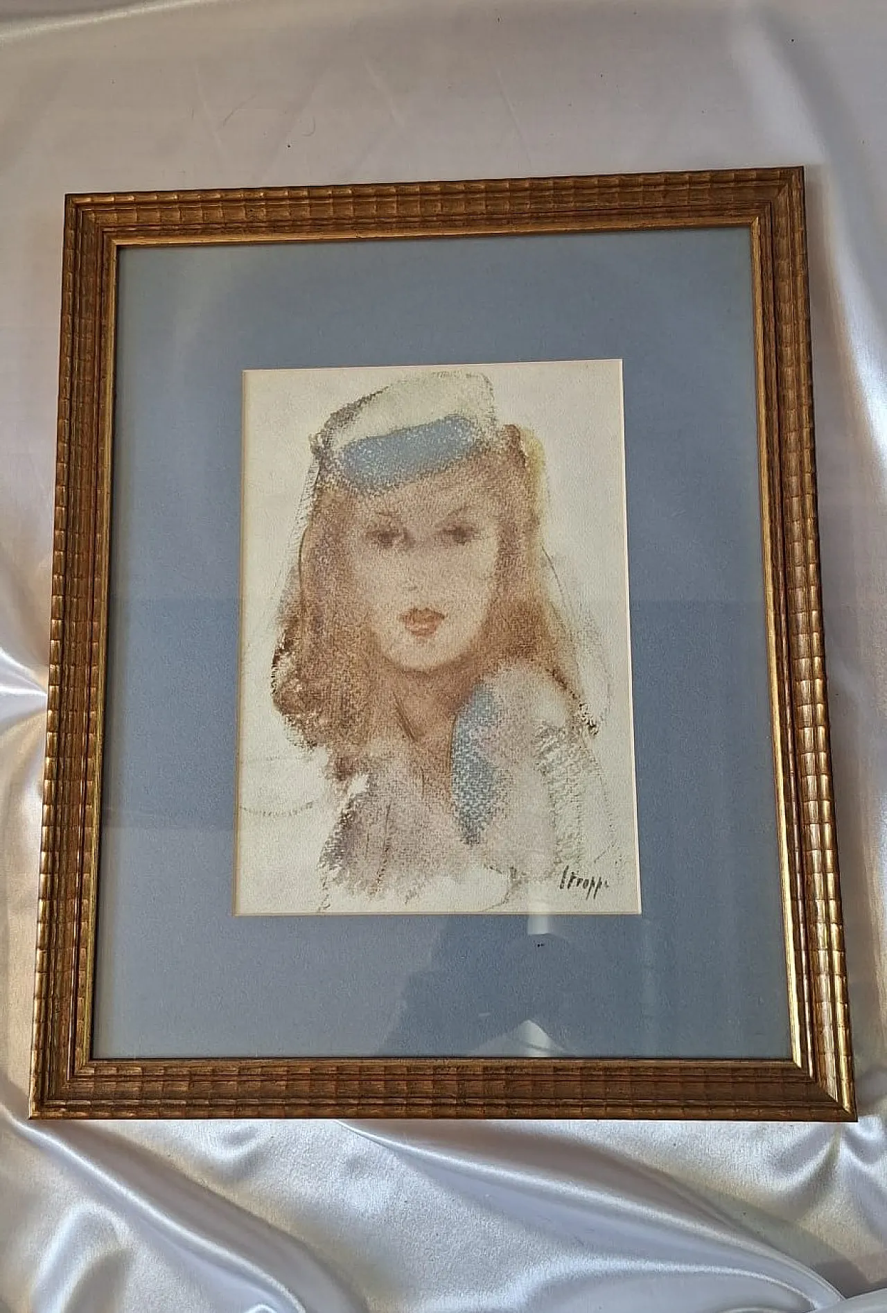 Leonardo Stroppa, ritratto di ragazza, pastello su carta, anni '40 28