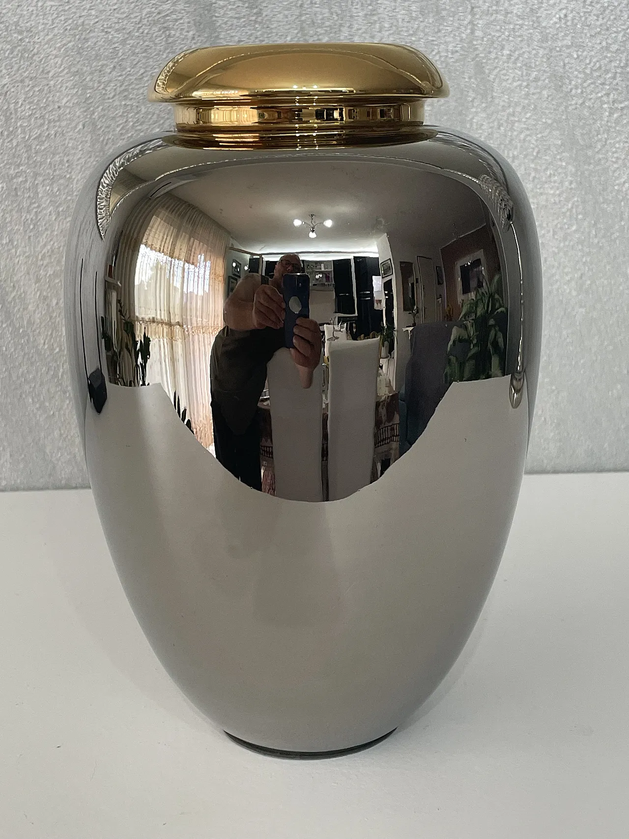 Bosa Ceramics silver vase, 1980s 1