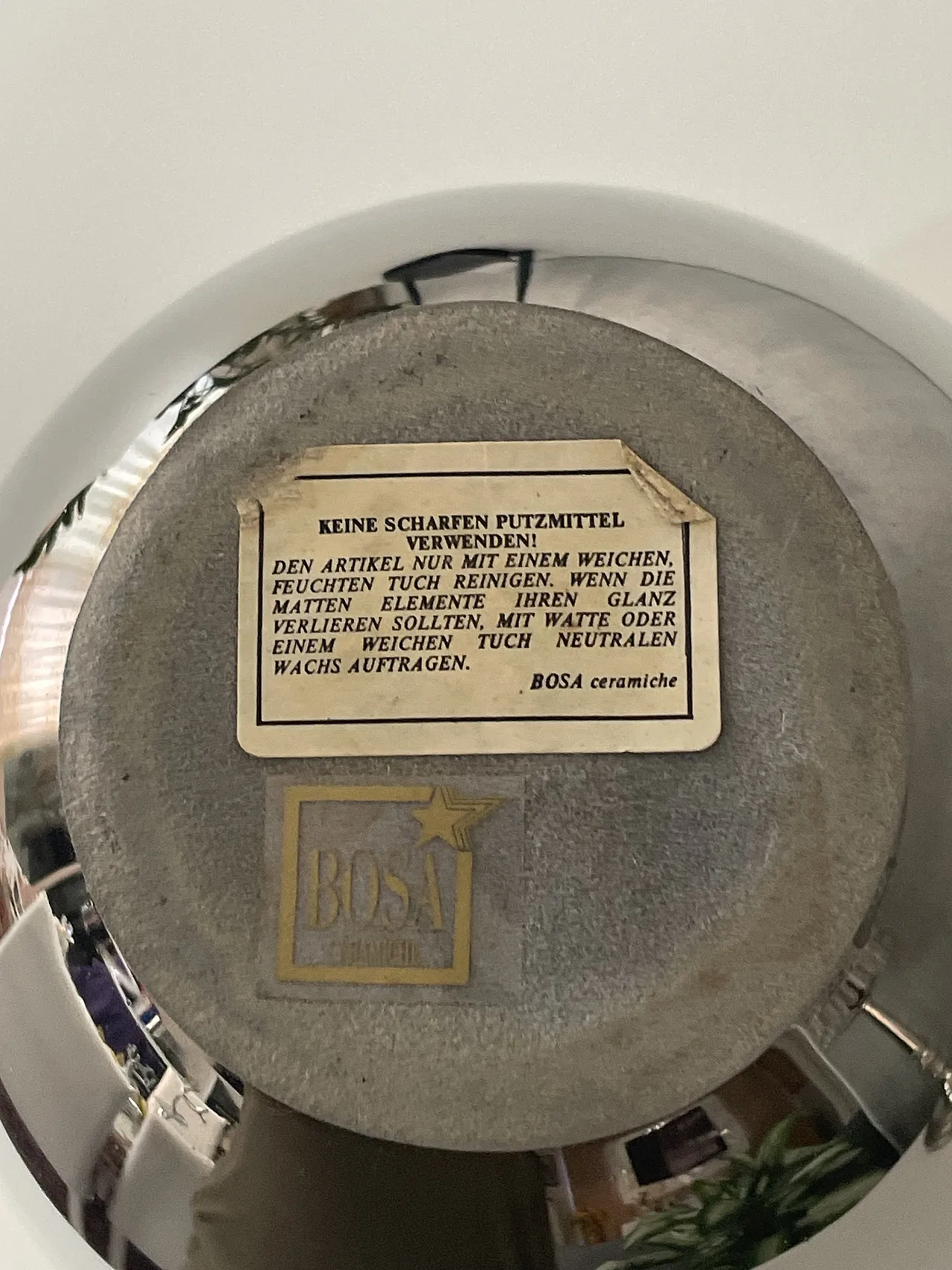 Bosa Ceramics silver vase, 1980s 5